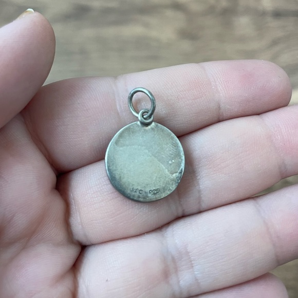 Jet Set Candy White Enamel Compass Charm, Silver, Mini - Picture 4 of 4